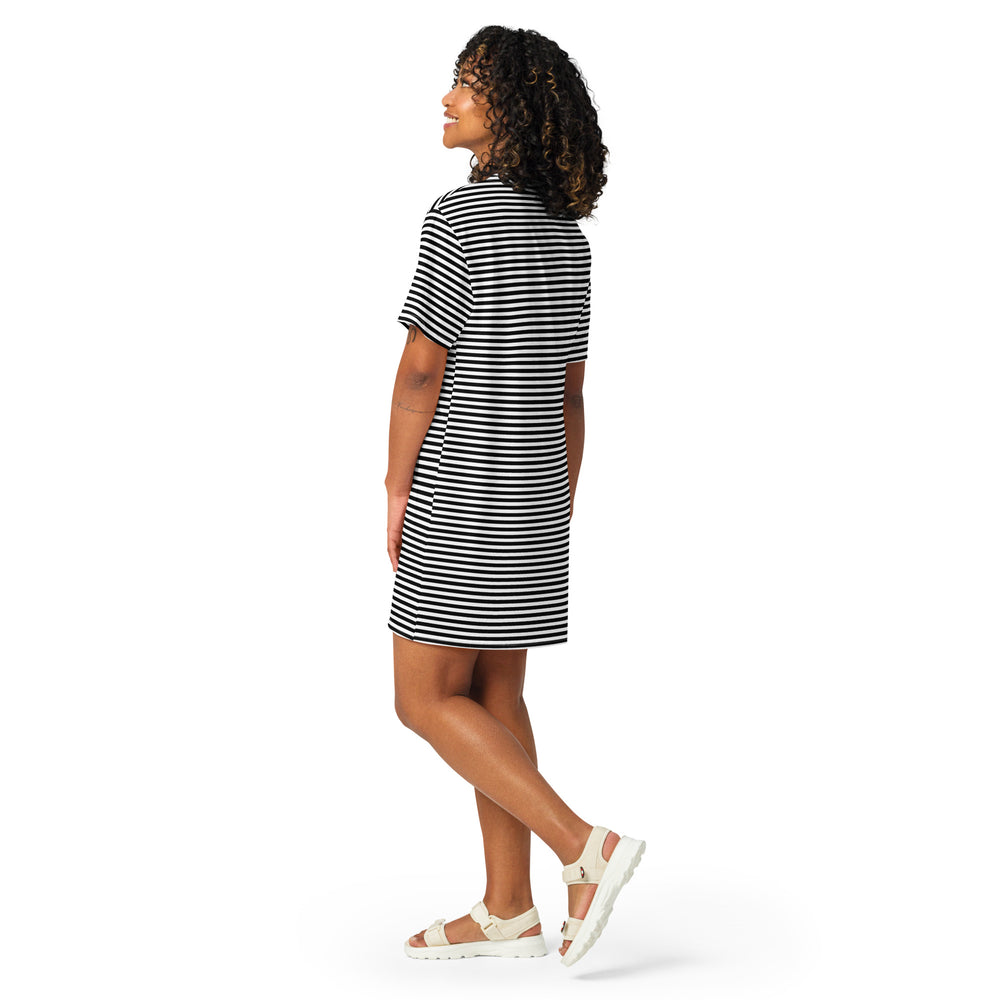 Black and White Stripe T-Shirt Dress - Easy Chic Comfort in Seconds