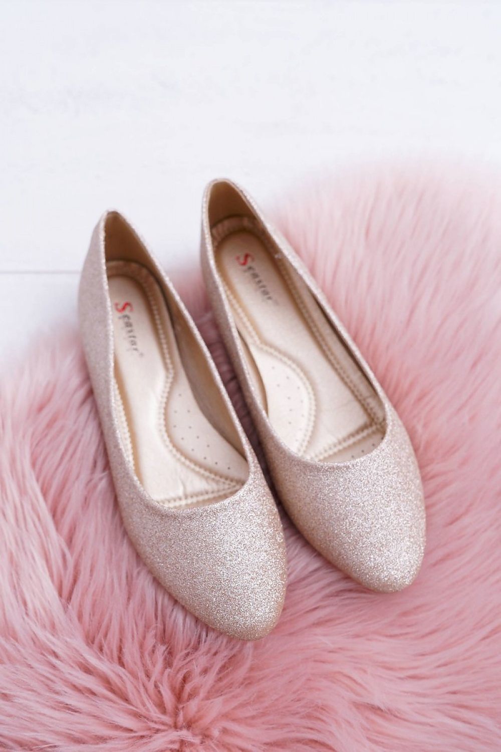 Glitter Ballet Flats by  Step in Style