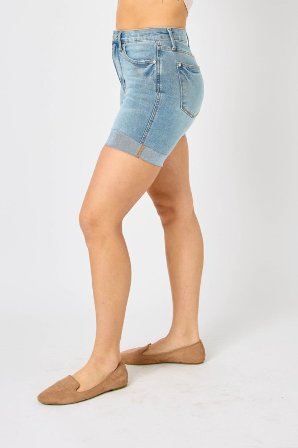 Judy Blue Full Size Tummy Control Denim Shorts - Stylish, Comfortable and Flattering