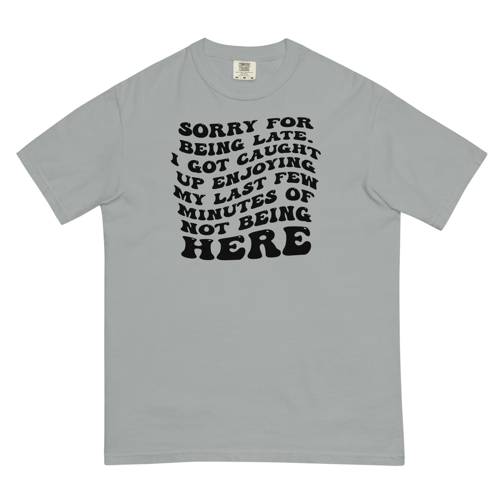 Heavyweight Garment-Dyed Unisex T-Shirt - Sorry for Being Late Sarcastic Quote