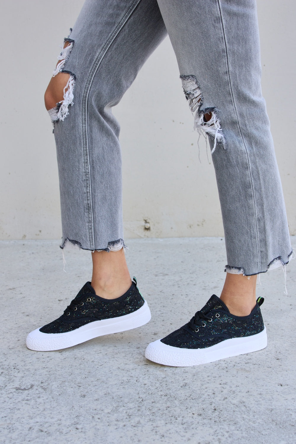 Forever Link Sequin Lace-Up Platform Sneakers: The Trendy, Sparkly Footwear Choice