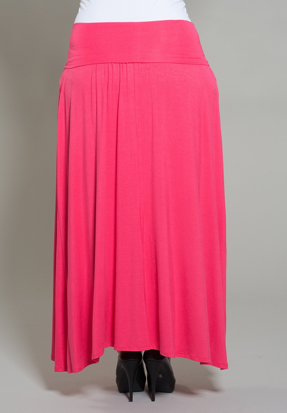 California Boho-Chic Maxi Skirt in Pink - Plus Size