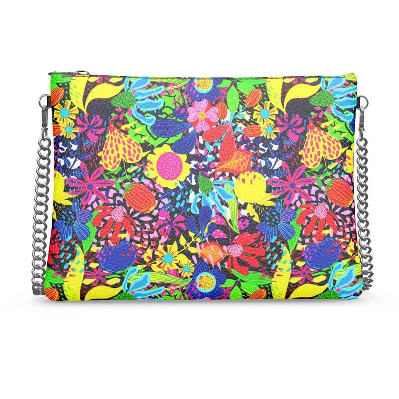 Floral Chaos Leather Crossbody Bag