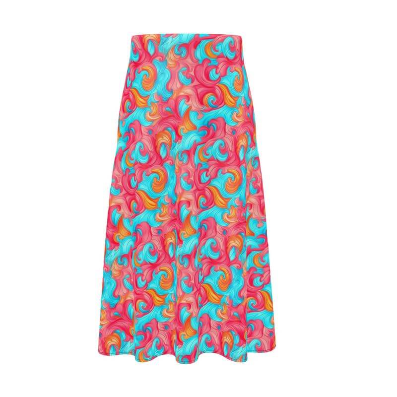 Abstract Swirls A-Line Midi Skirt