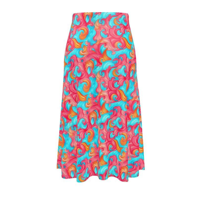 Abstract Swirls A-Line Midi Skirt