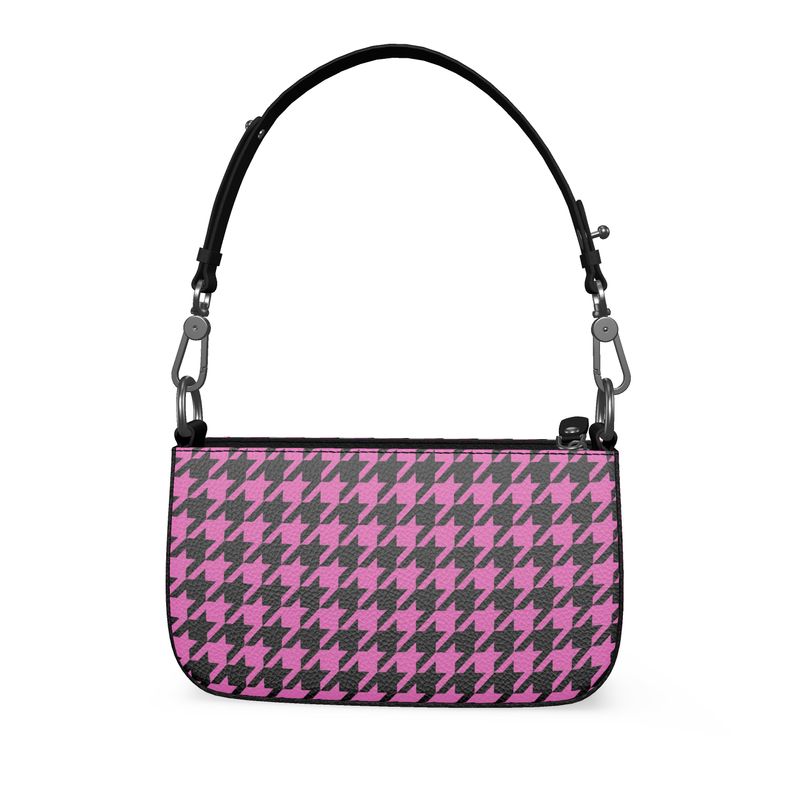 Pink Pink Houndstooth 'Onslow' Box Bag - Chic Leather Handbag