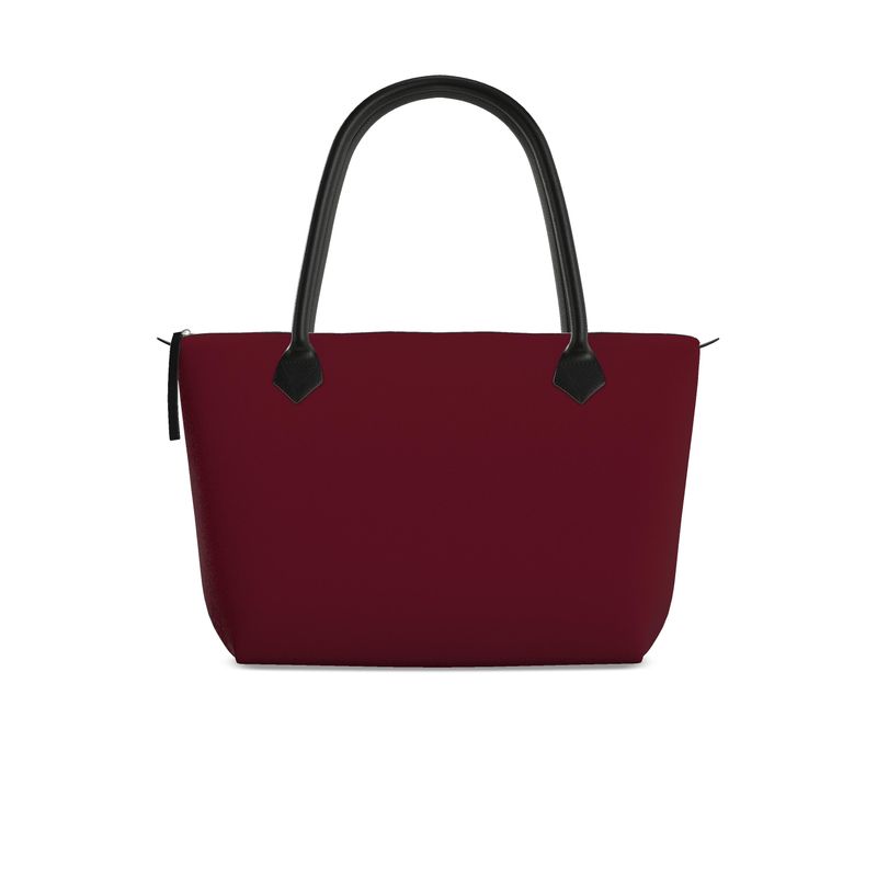 Black Cherry Large Leather Tote - Hand-Stitched Luxury for Everyday Elegance