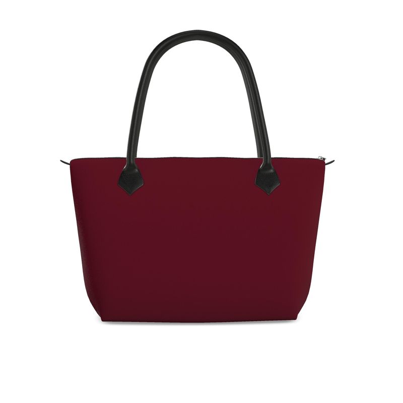 Black Cherry Large Leather Tote - Hand-Stitched Luxury for Everyday Elegance