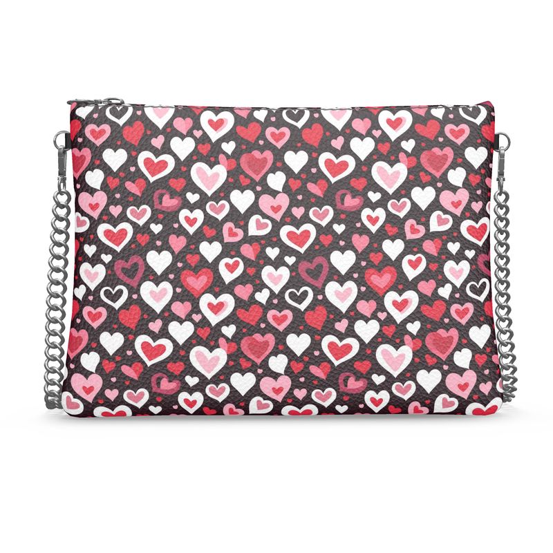 Valentine Hearts Crossbody Bag - Genuine Nappa Leather Designer Handbag