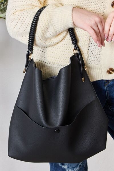 SHOMICO Versatile Vegan Leather Large Handbag with Organizational Pouch
