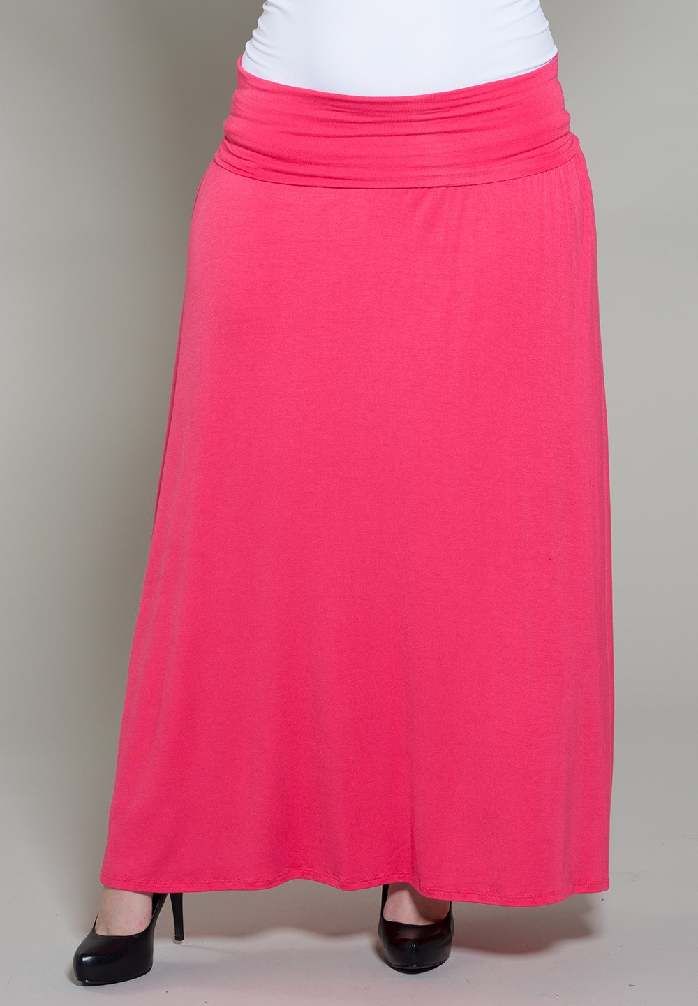California Boho-Chic Maxi Skirt in Pink - Plus Size
