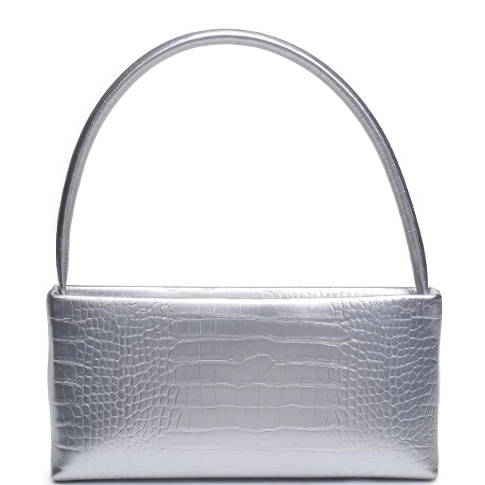Croc Mandy Handle Crossbody Bag: Chic 2-in-1 Vegan Leather Handbag