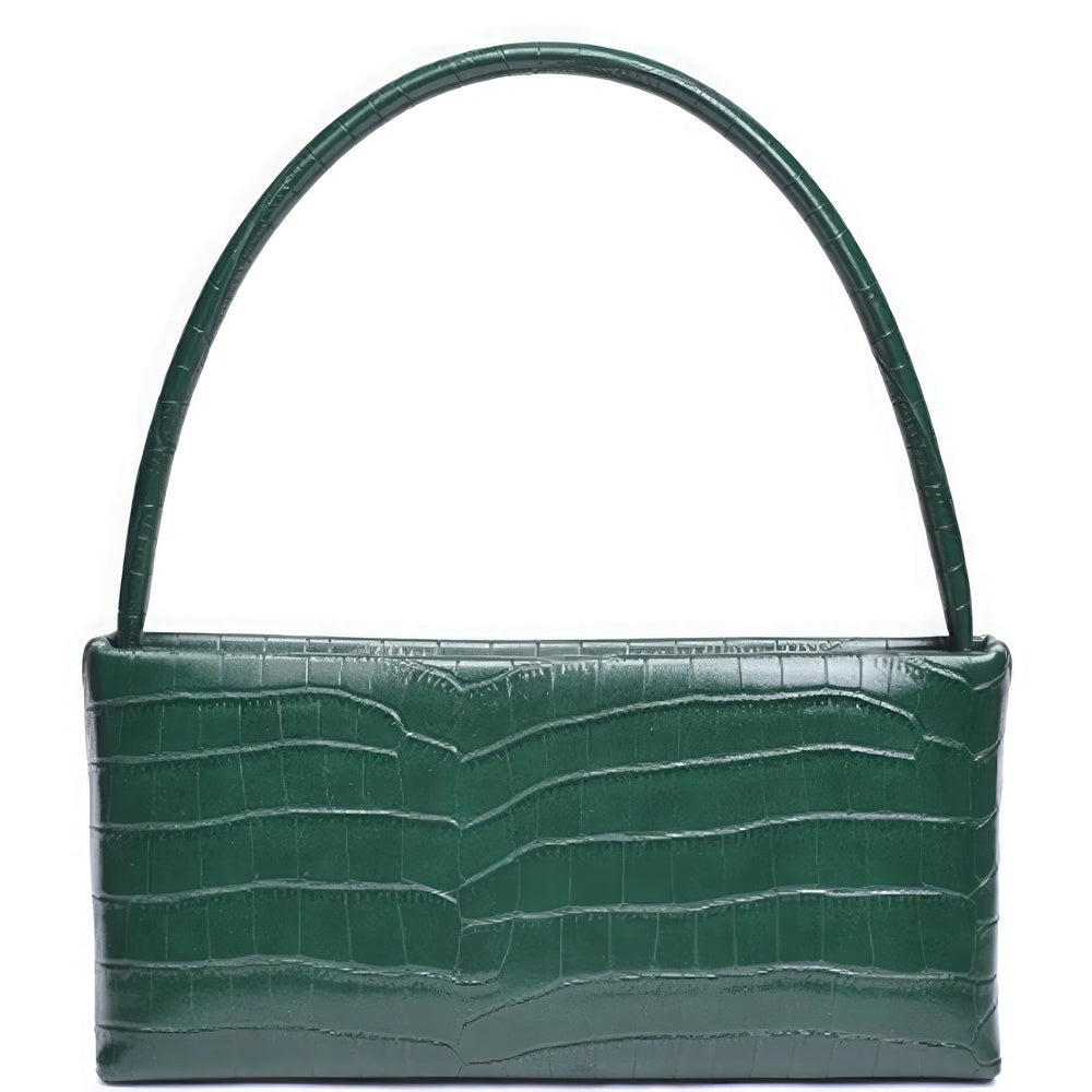 Croc Mandy Handle Crossbody Bag: Chic 2-in-1 Vegan Leather Handbag
