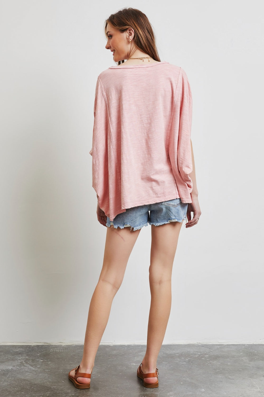 HEYSON Full Size Garment-Dyed Boat Neck Oversized Top - Casual Chic and Stylish Comfort