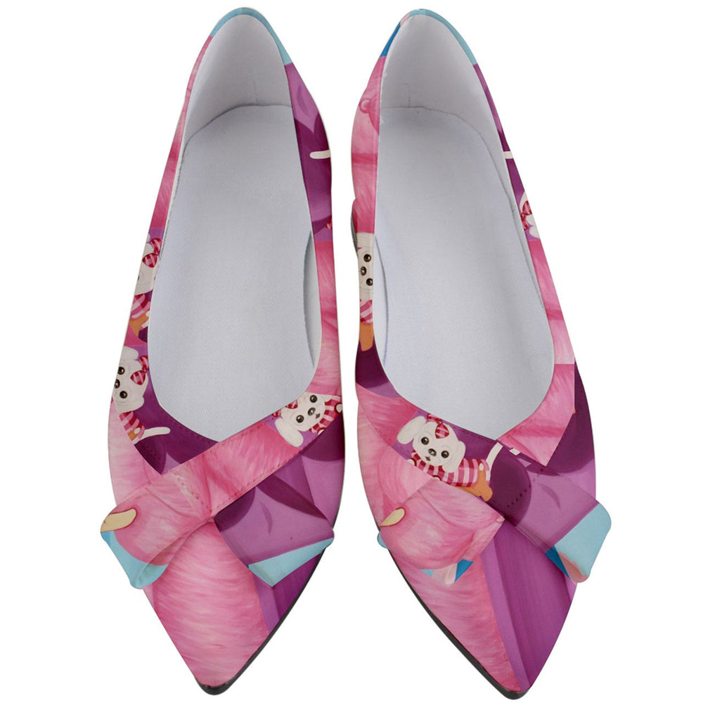 Palm Beach Days Women's Bow Adorned Heels - Fashionable Low Heel Shoes with Vibrant Print