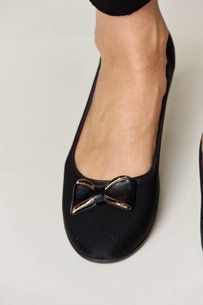 Forever Link Metal Buckle Flat LoafersForever Link Metal Buckle Flat Loafers - Chic Ballet Flats with a Sophisticated Touch
