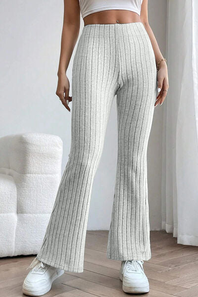 Basic Bae High-Waist Ribbed Flare Pants - Full Sized Comfort & Style