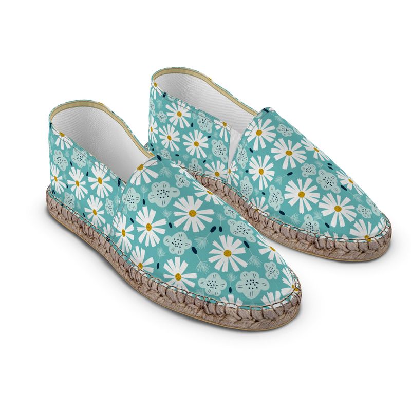 Scandi Daisy Espadrilles - Handmade Summer Footwear with Durable Anti-Fray Soles