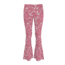 Pink Chinoiserie Inspired Flare Leggings