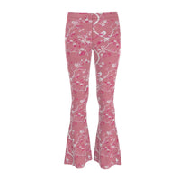 Pink Chinoiserie Inspired Flare Leggings