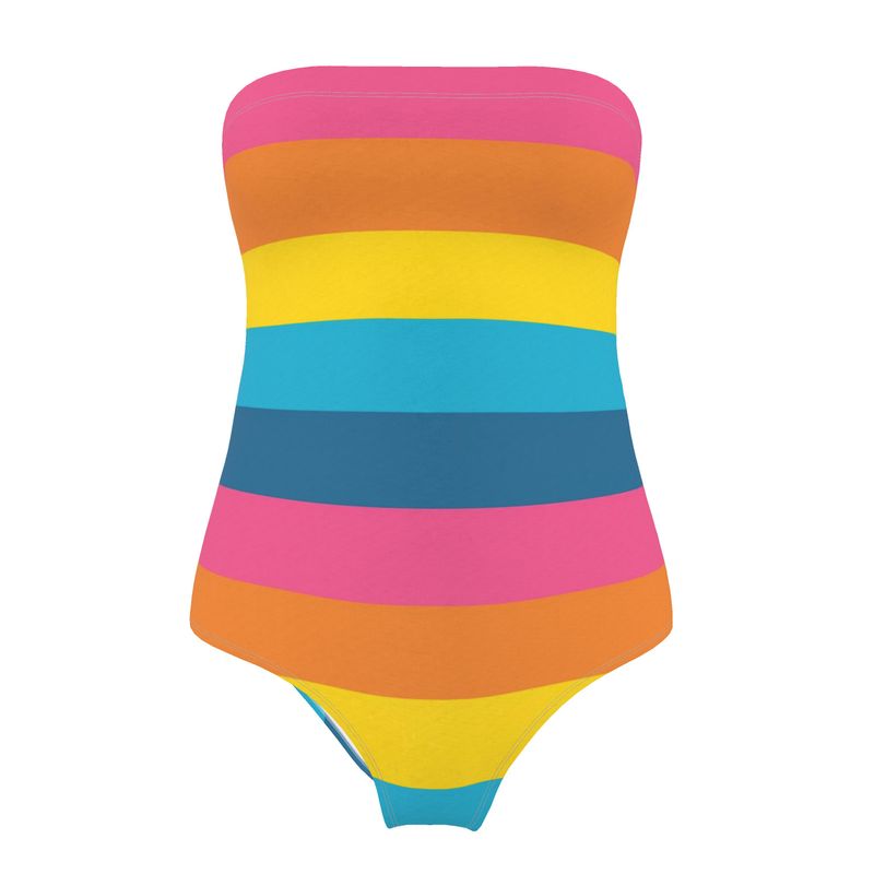 Summer Rainbow Strapless Swimsuit