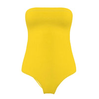 Summer Yellow Strapless Swimsuit