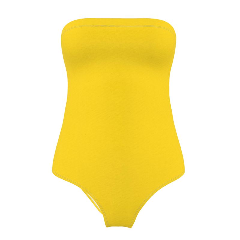 Summer Yellow Strapless Swimsuit