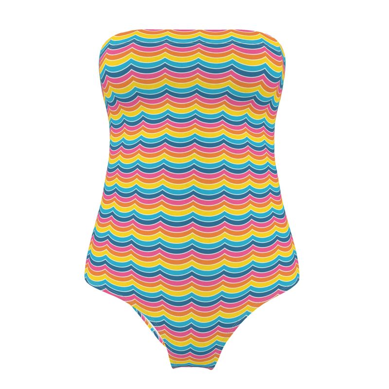 Summer Rainbow Strapless Swimsuit