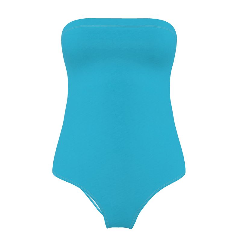 Summer Blue Strapless Swimsuit