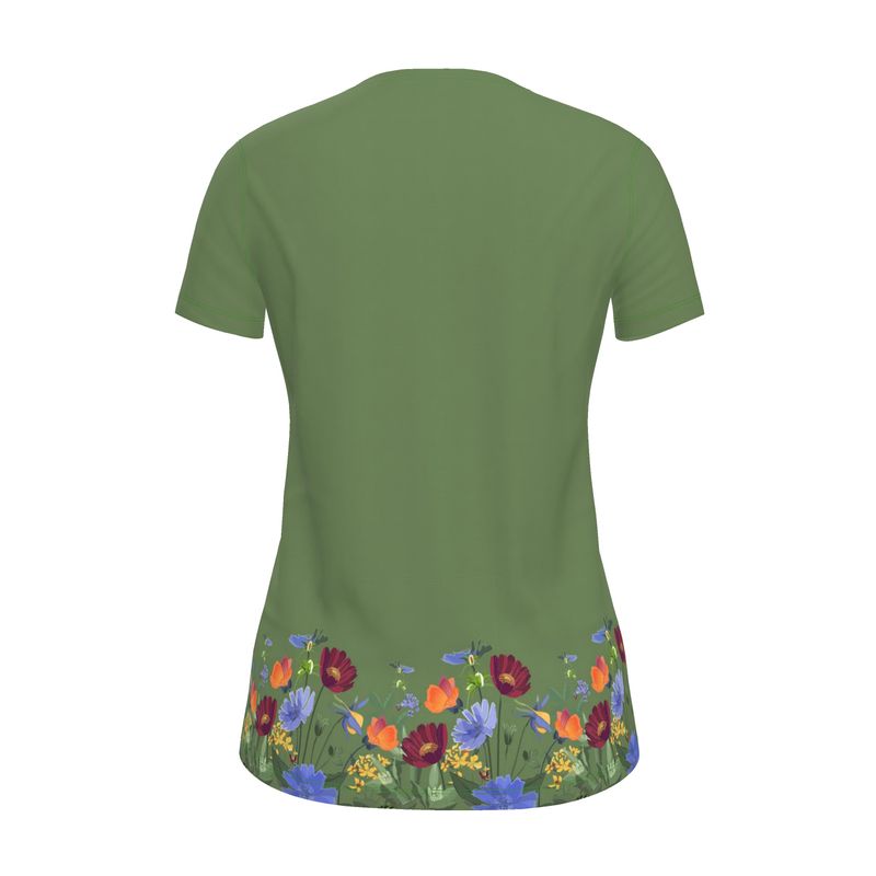 Sage Green Floral Eco T-Shirt