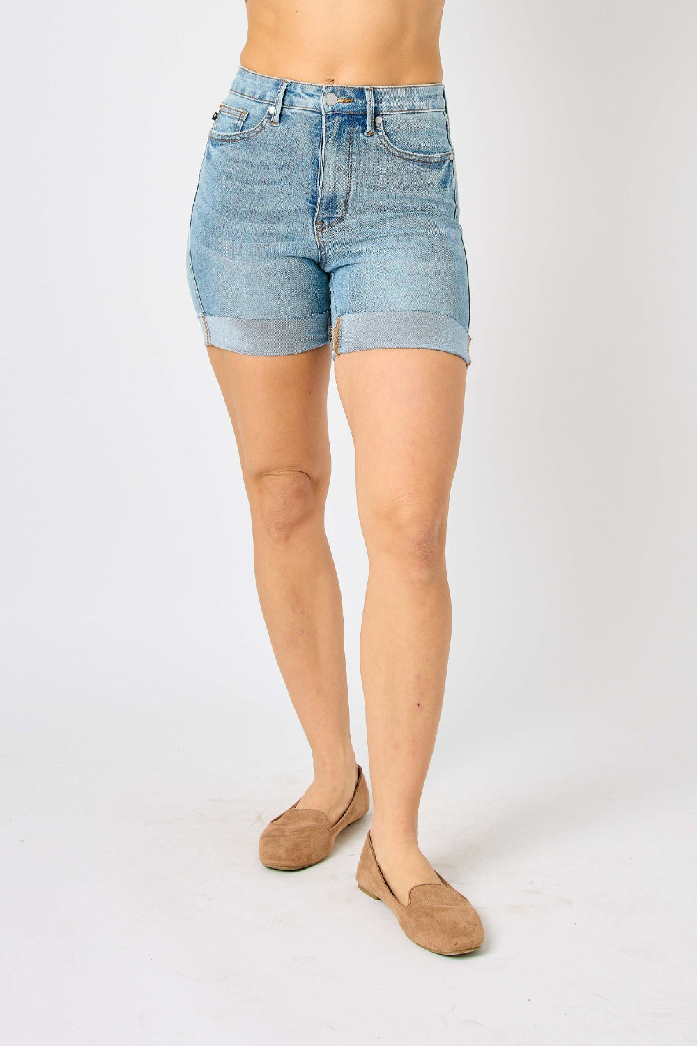 Judy Blue Full Size Tummy Control Denim Shorts - Stylish, Comfortable and Flattering