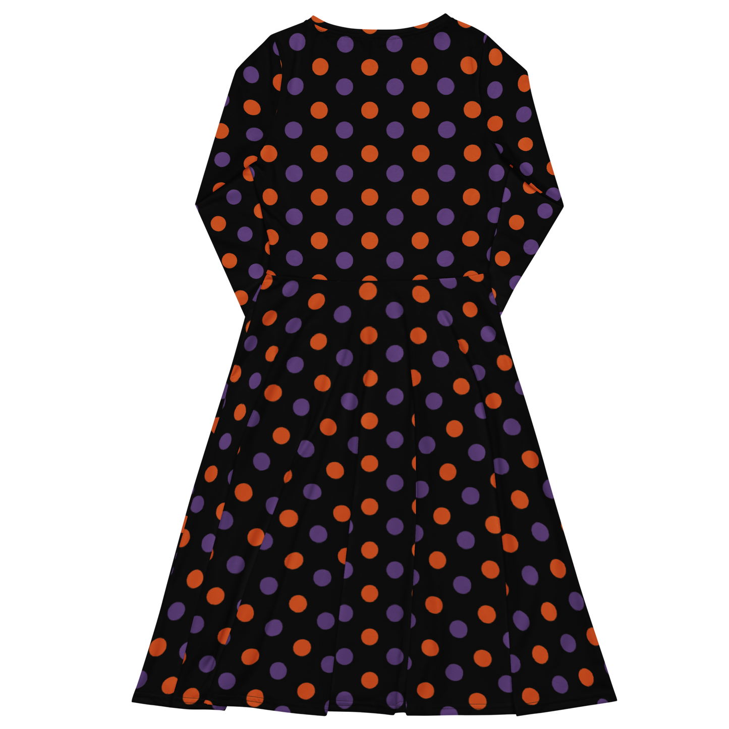 Halloween Polka-dots long sleeve midi dress