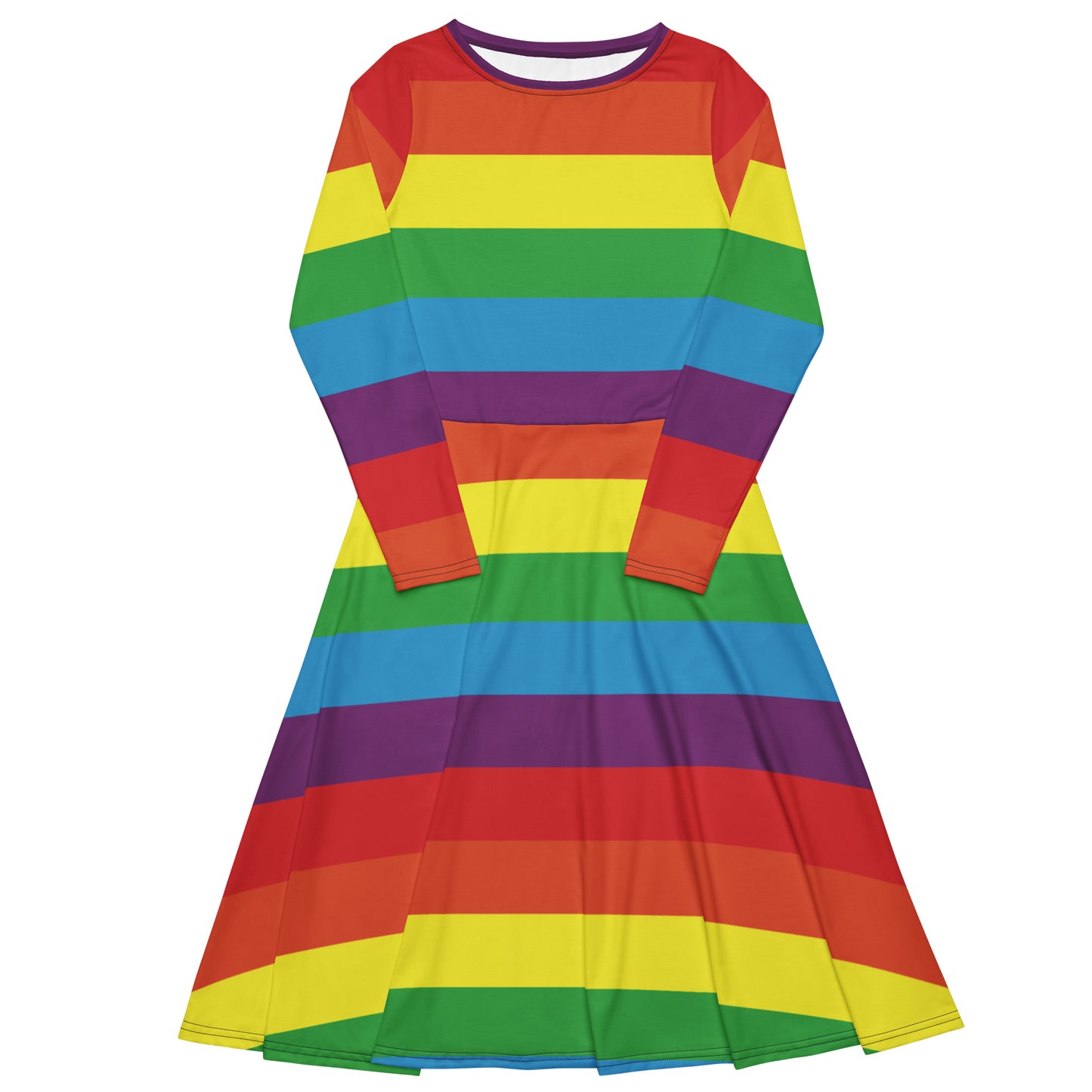 Rainbow Pride long sleeve midi dress