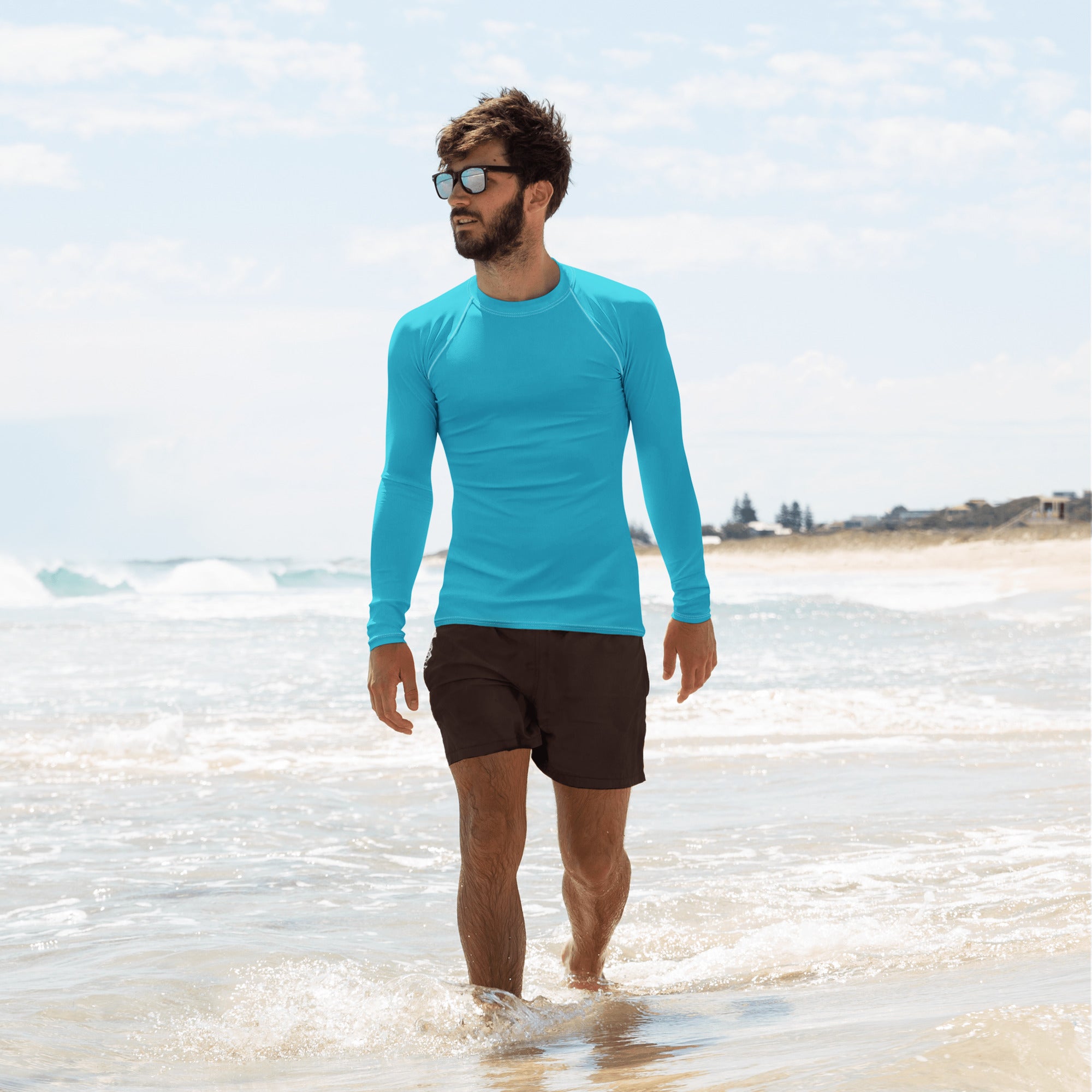 Summer Blue Men's Rash Guard