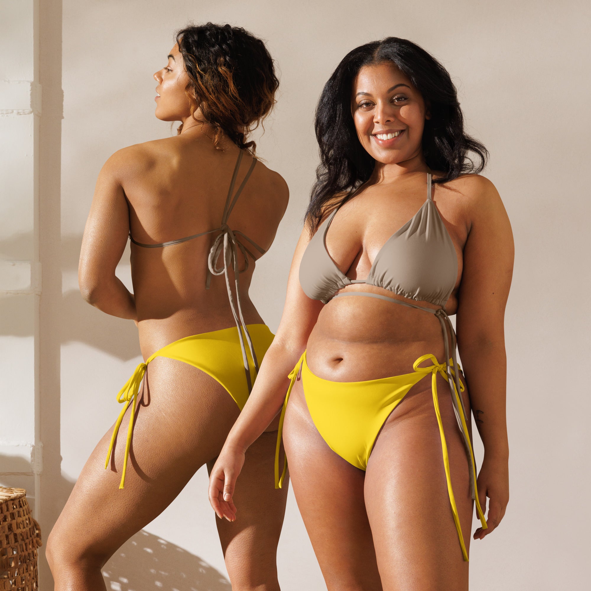 Summer Yellow Recycled String Bikini Bottom