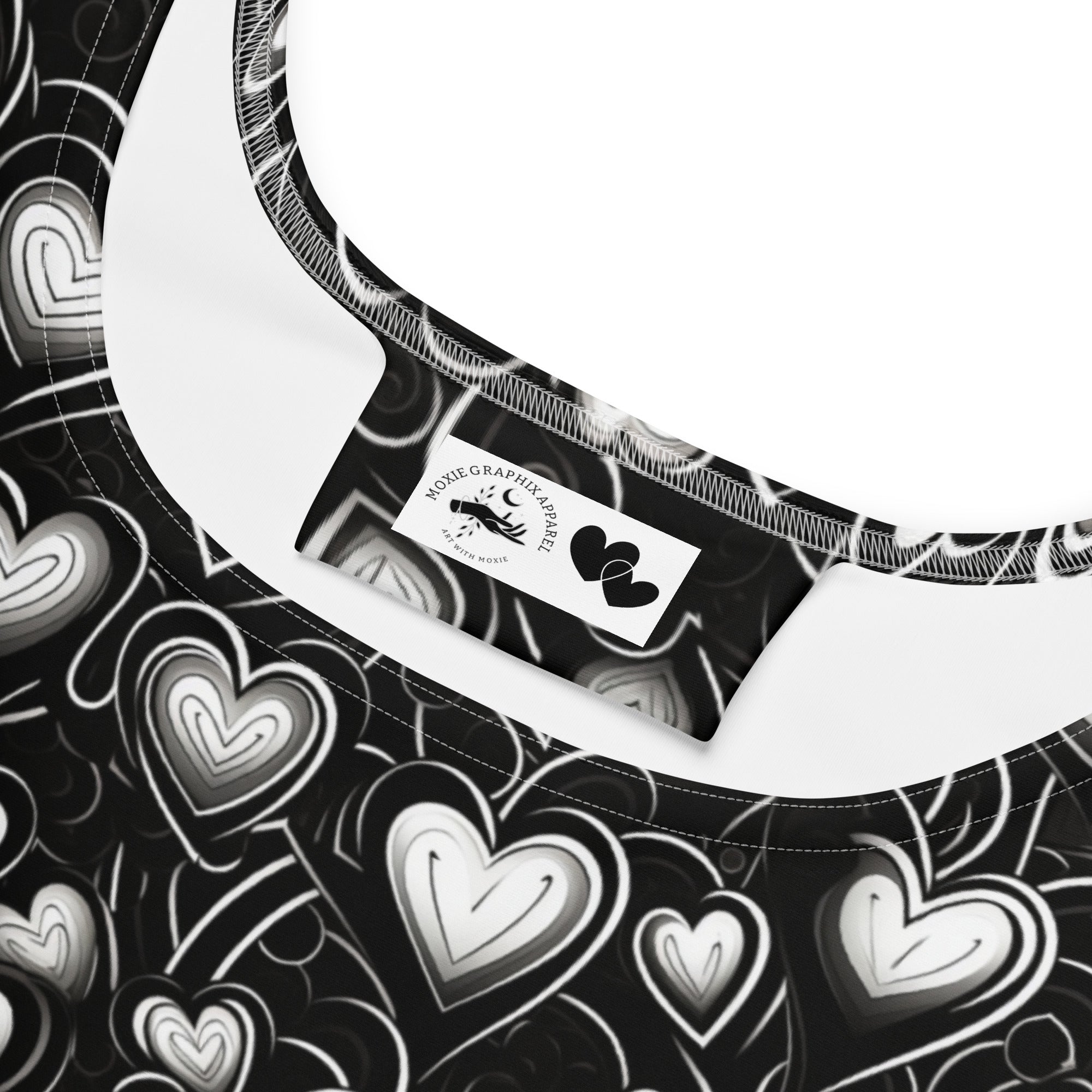 Black and White Hearts Skater Dress