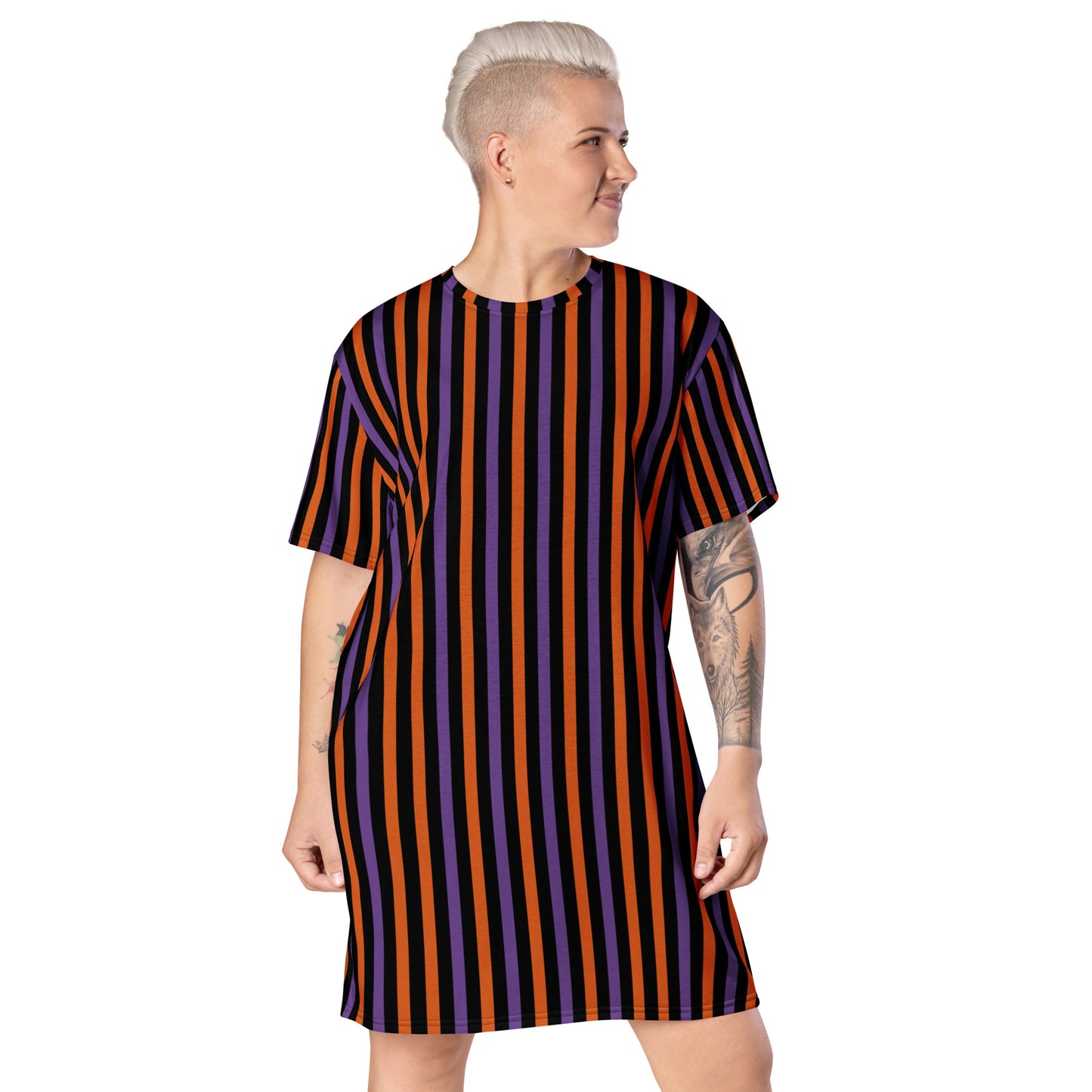 Halloween Stripes T-shirt dress