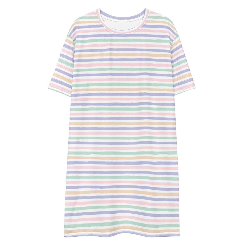Versatile Pastel Stripes T-Shirt Dress – The Ultimate Style Statement!