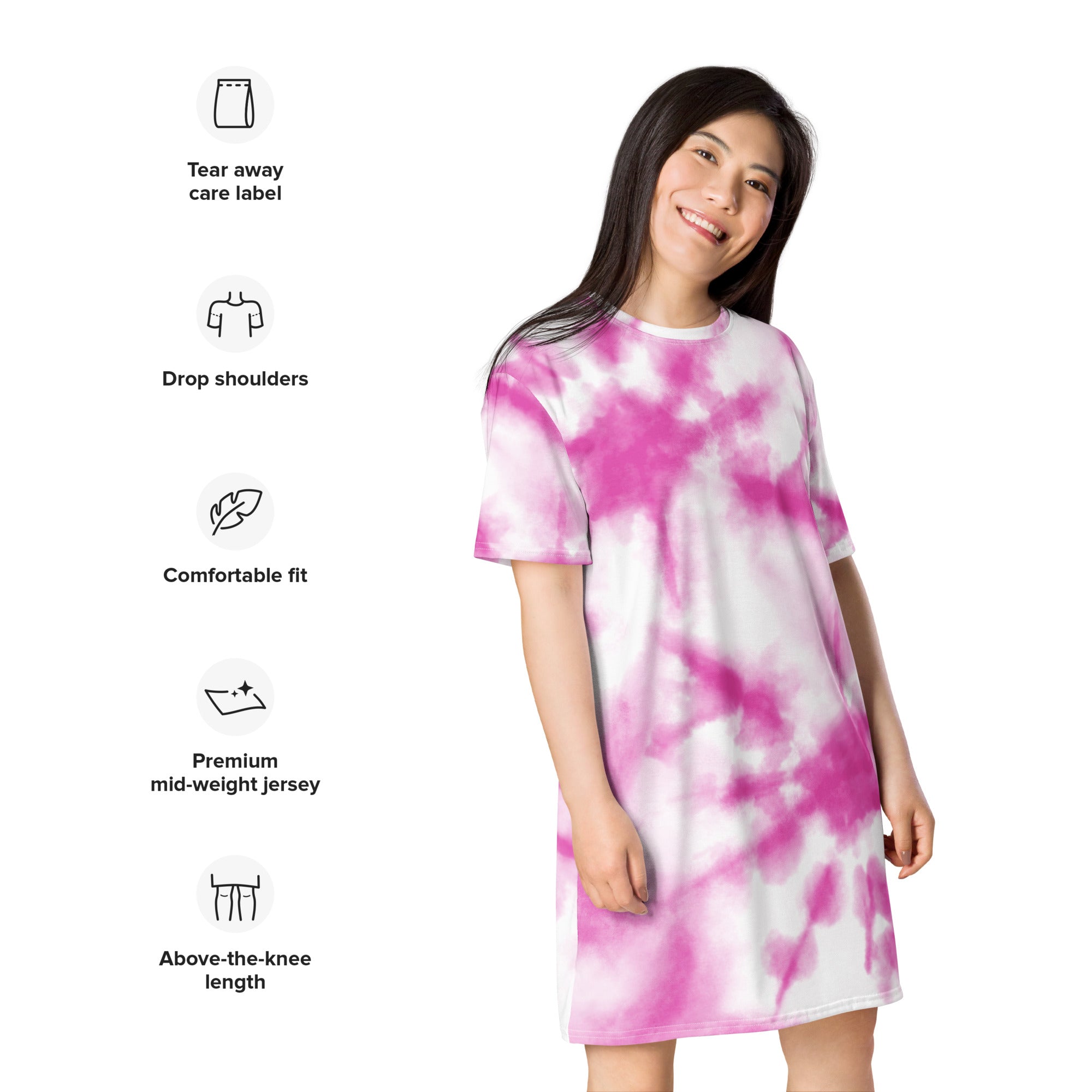 Pink Tie Dye T-shirt dress