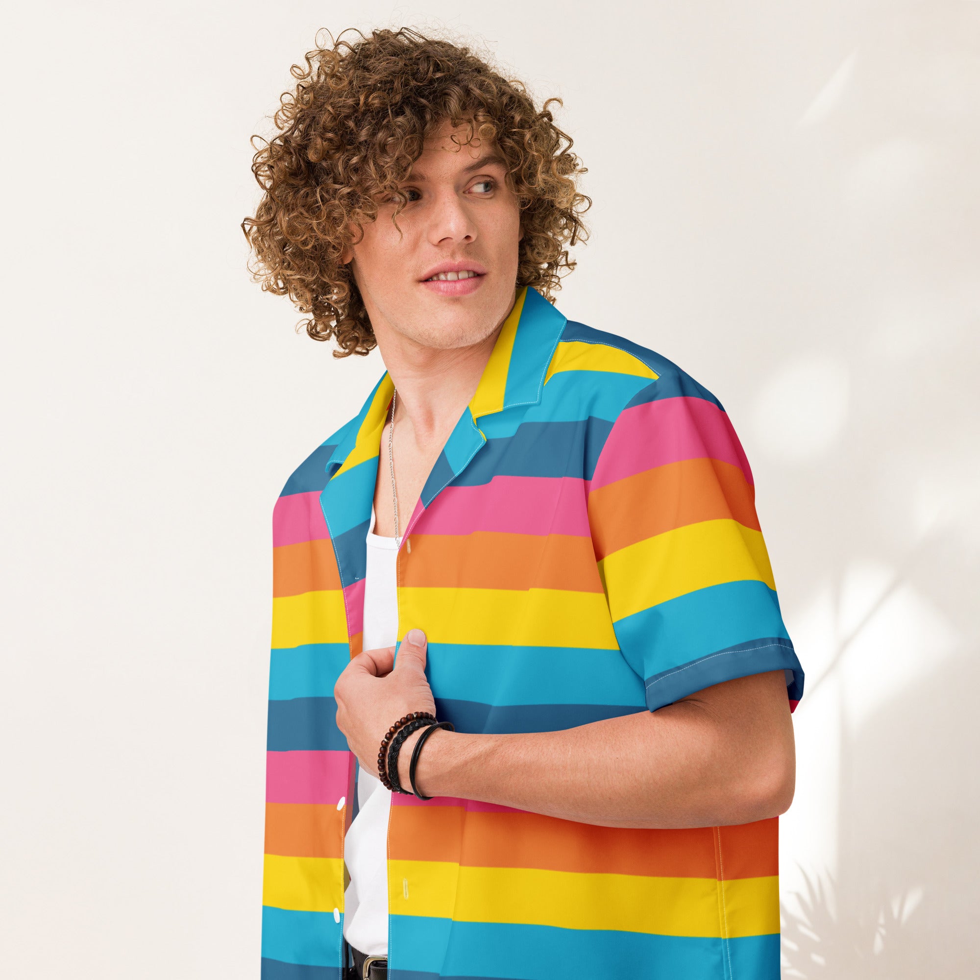 Summer Rainbow Unisex Button Shirt