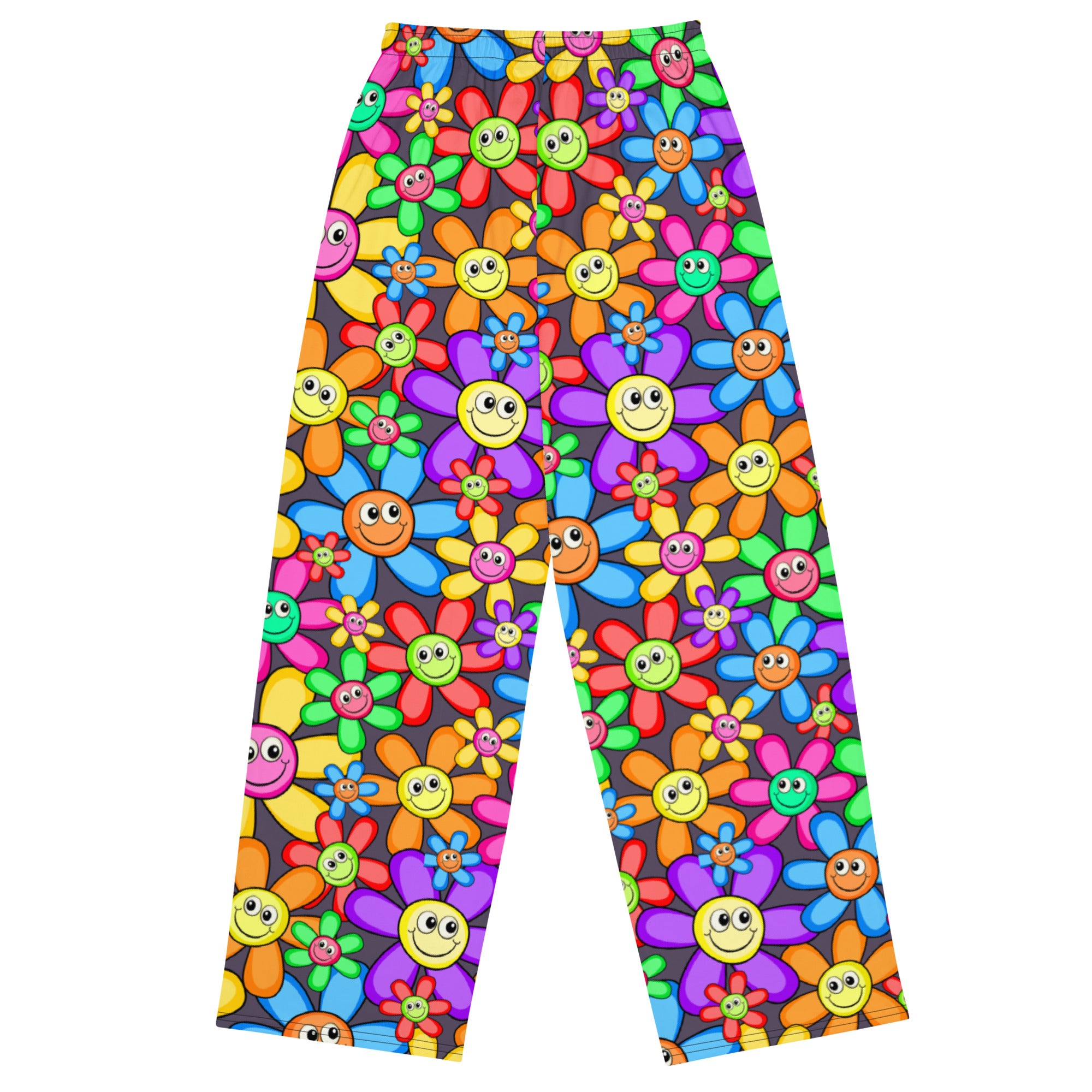 Happy Flowers Unisex Wide-Leg Pants