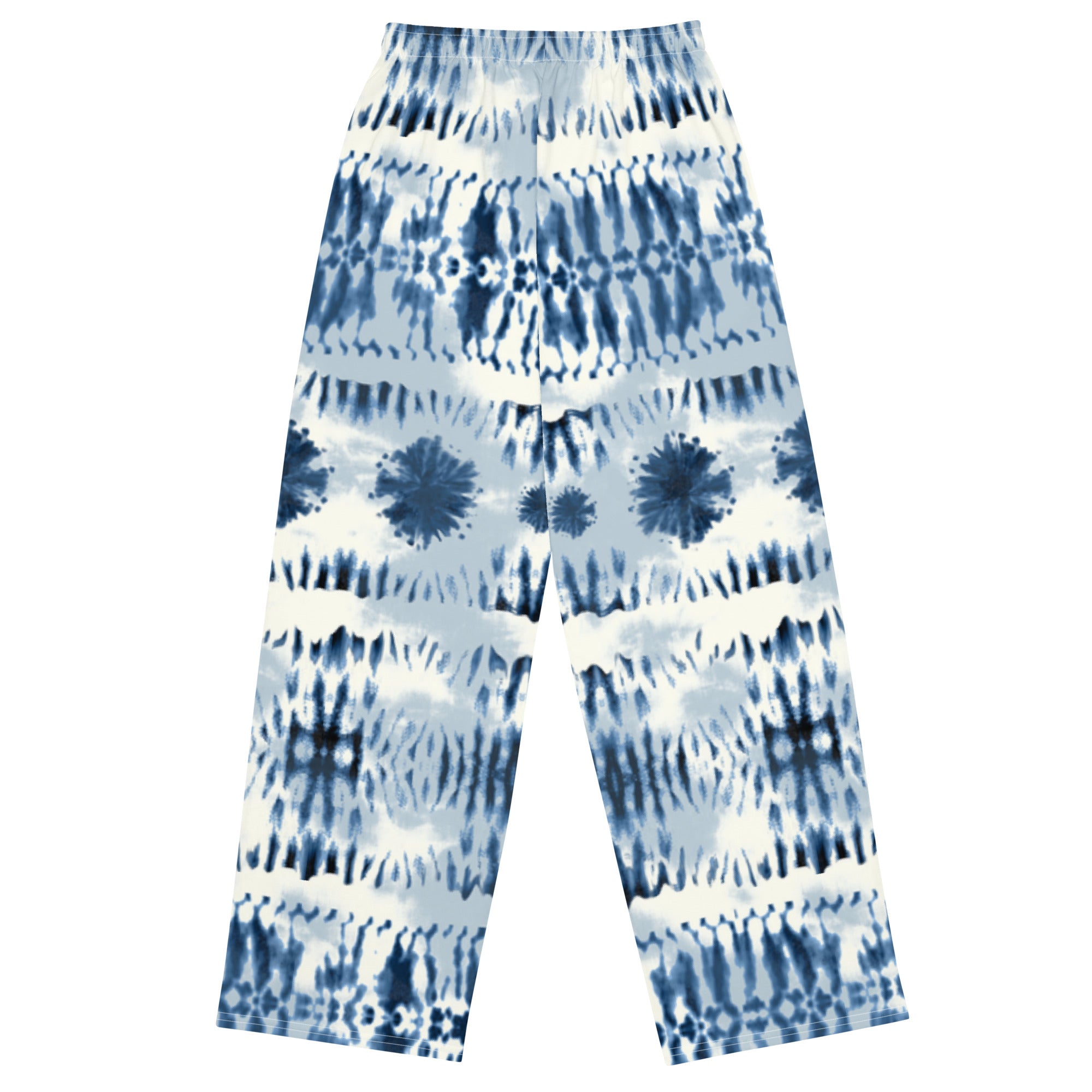 Blue Tie Dye Unisex Wide-leg Pants