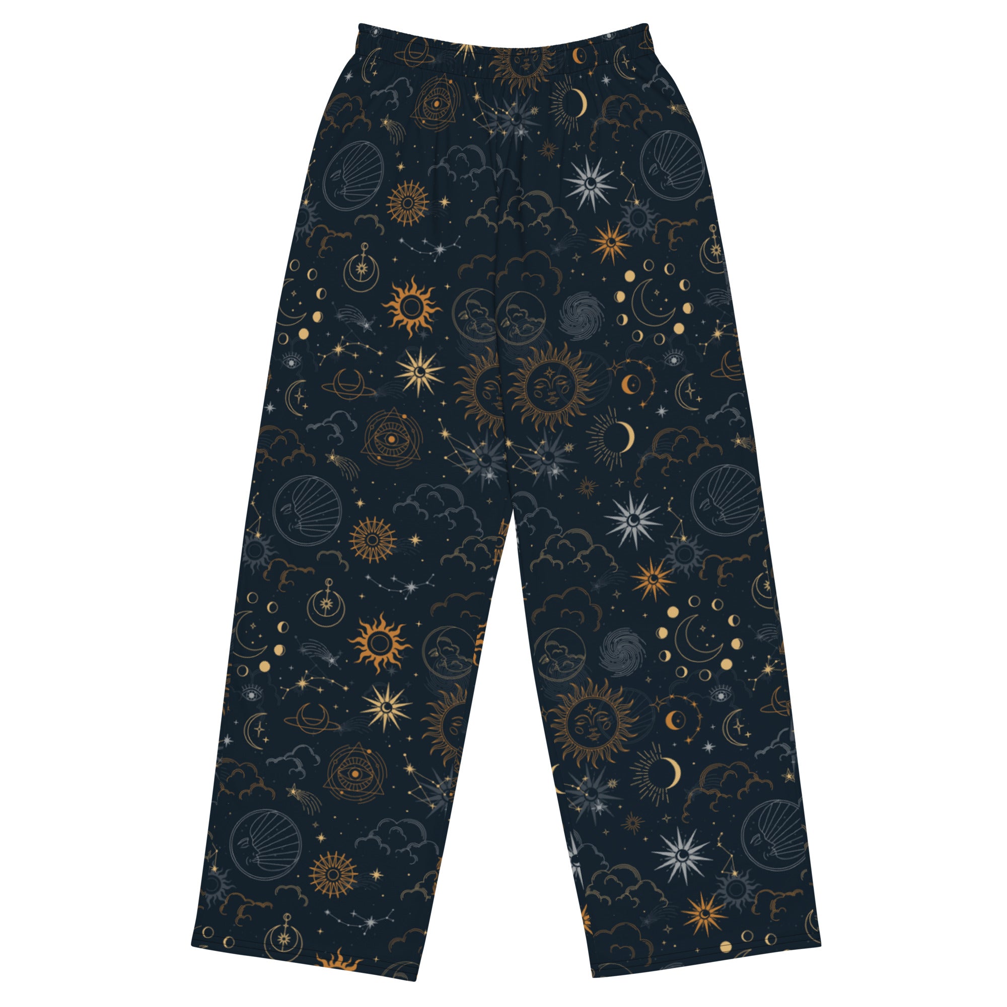 Celestial Print Unisex Wide-Leg Pants