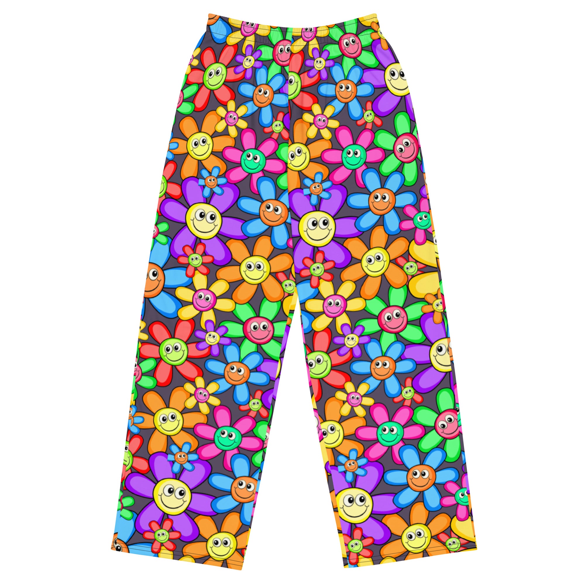 Happy Flowers Unisex Wide-Leg Pants