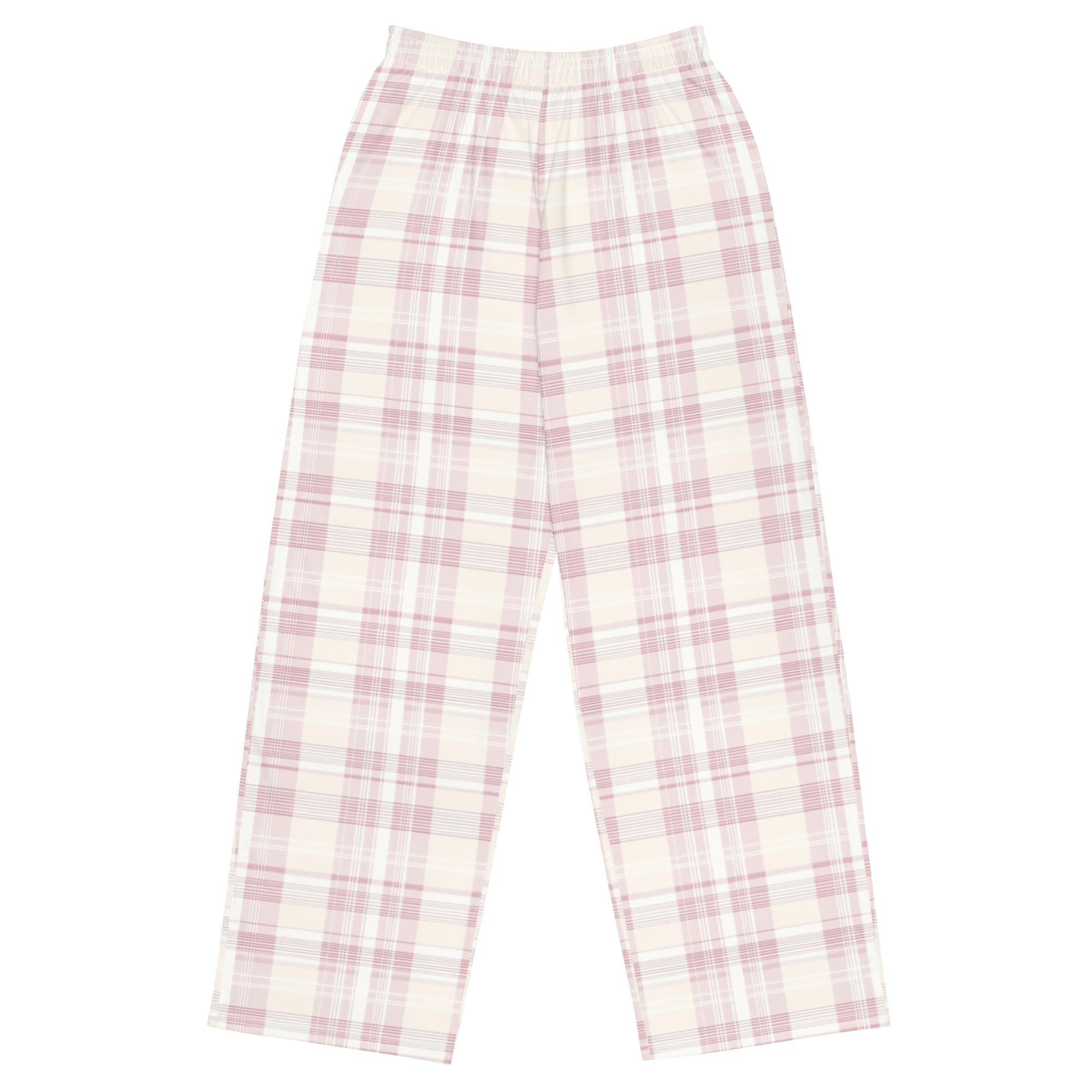 Spring Plaid Unisex Wide-leg Pants