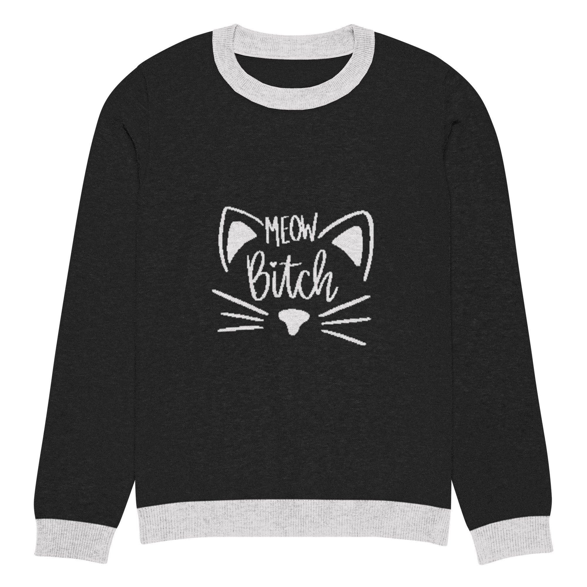 Meow B***h Knitted Crew Neck Sweater