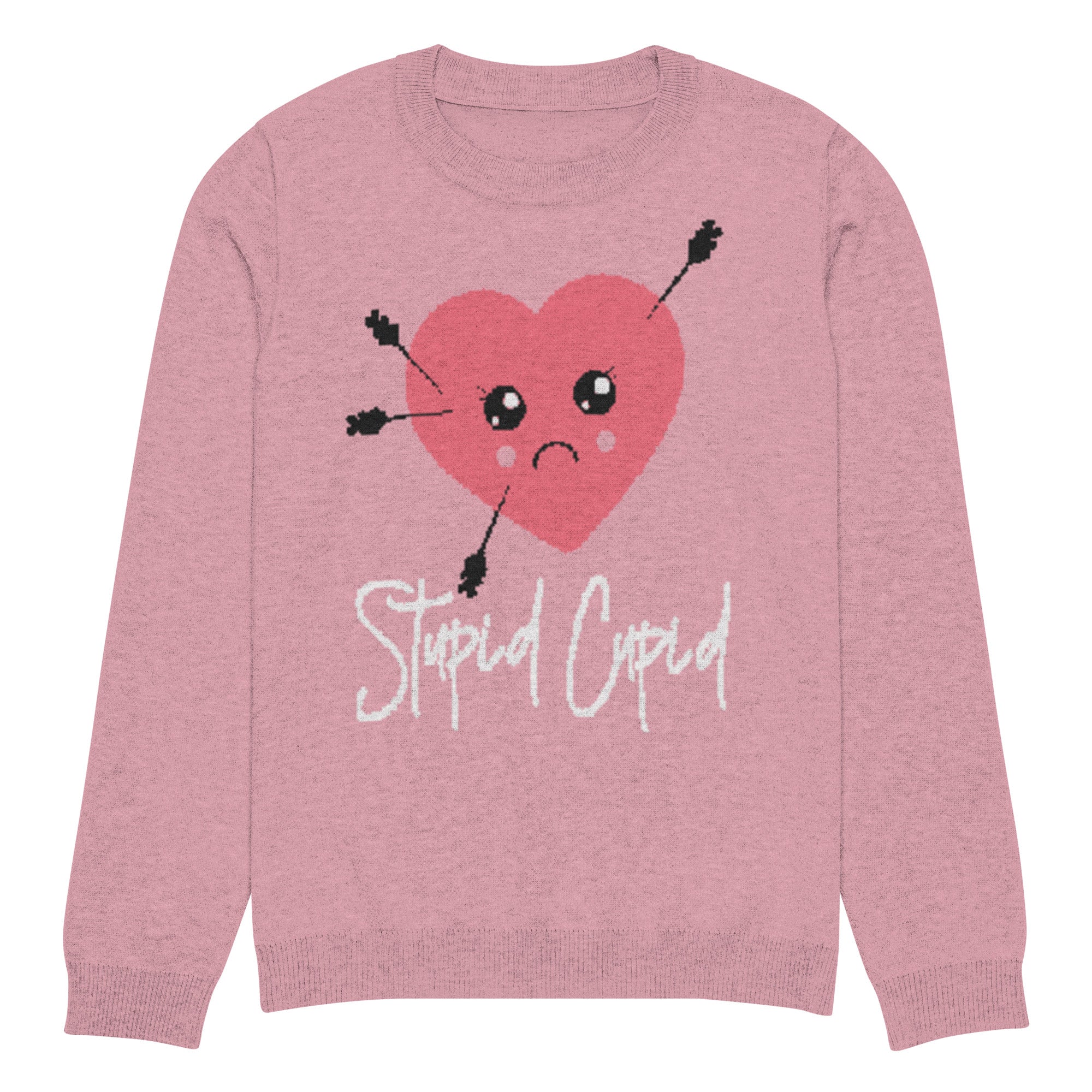 Stupid Cupid Knitted Crew Neck Sweater