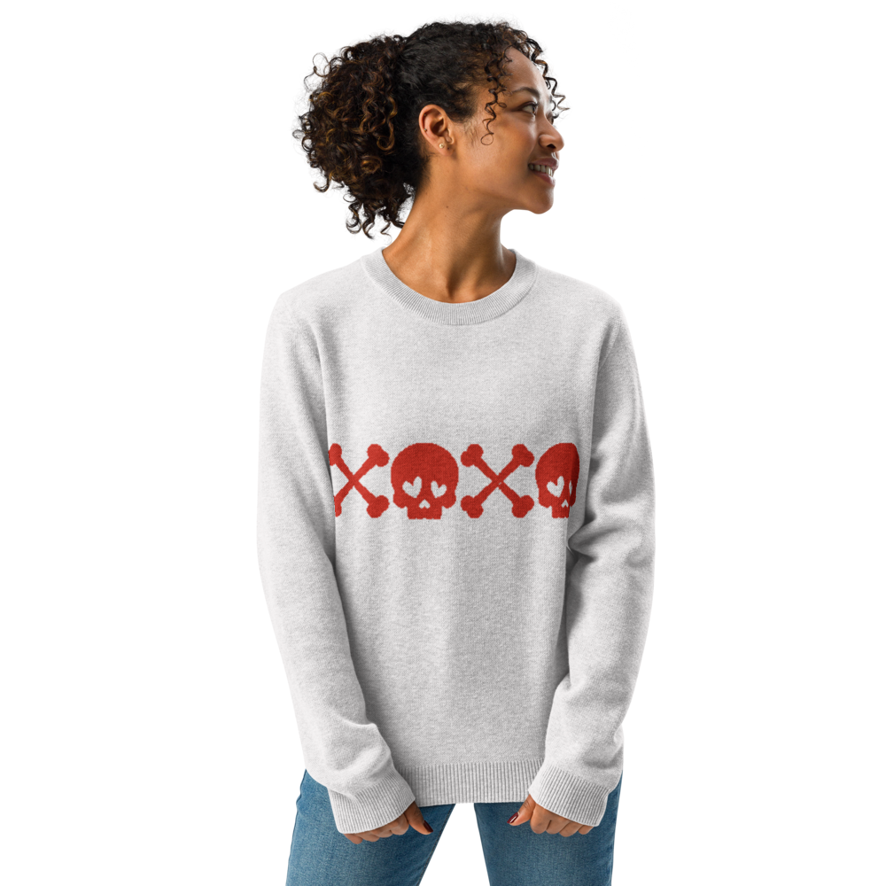 XO Skulls Knitted Crew Neck Sweater