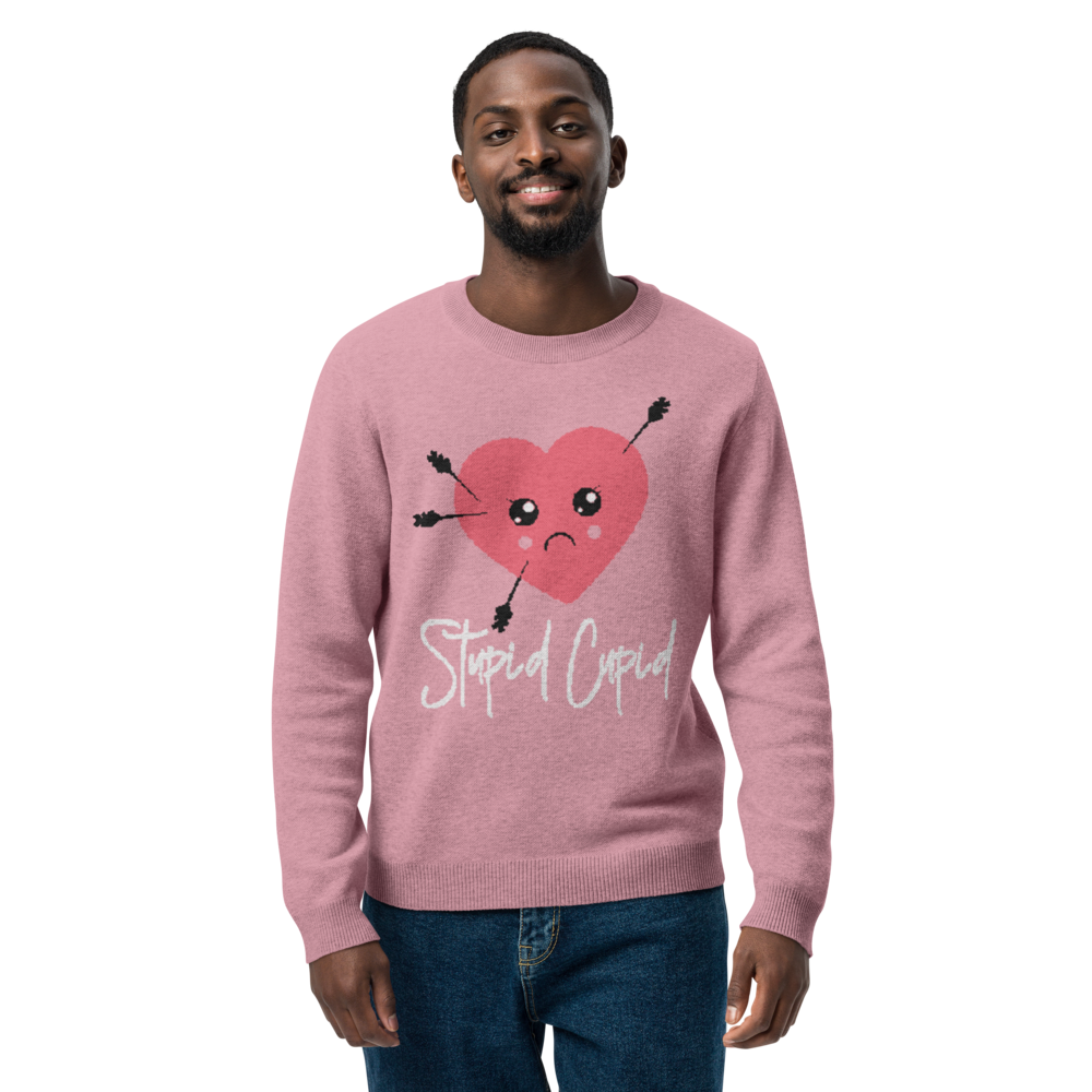 Stupid Cupid Knitted Crew Neck Sweater