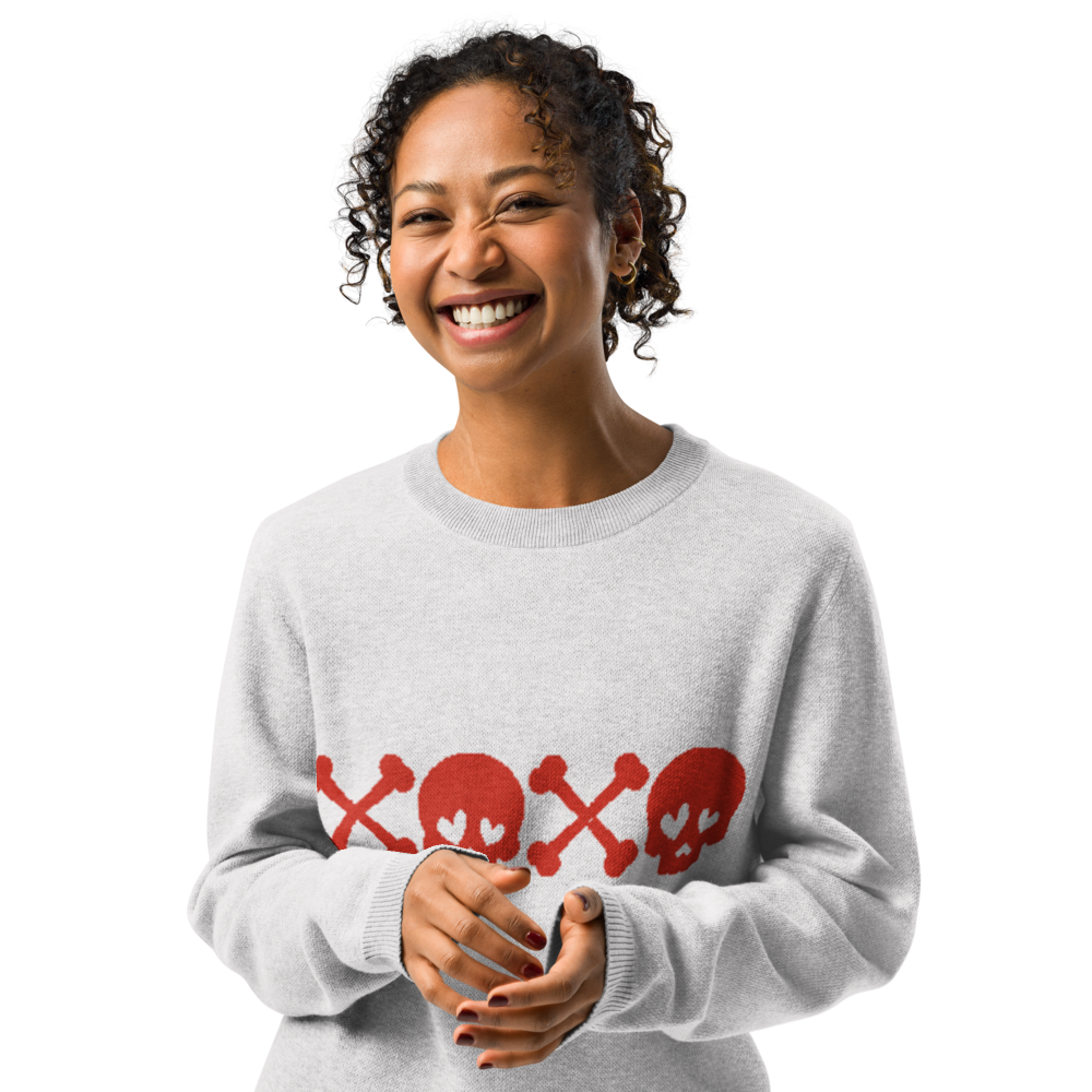 XO Skulls Knitted Crew Neck Sweater